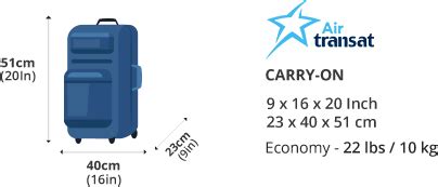 air transat baggage restrictions|air transat checked baggage size.